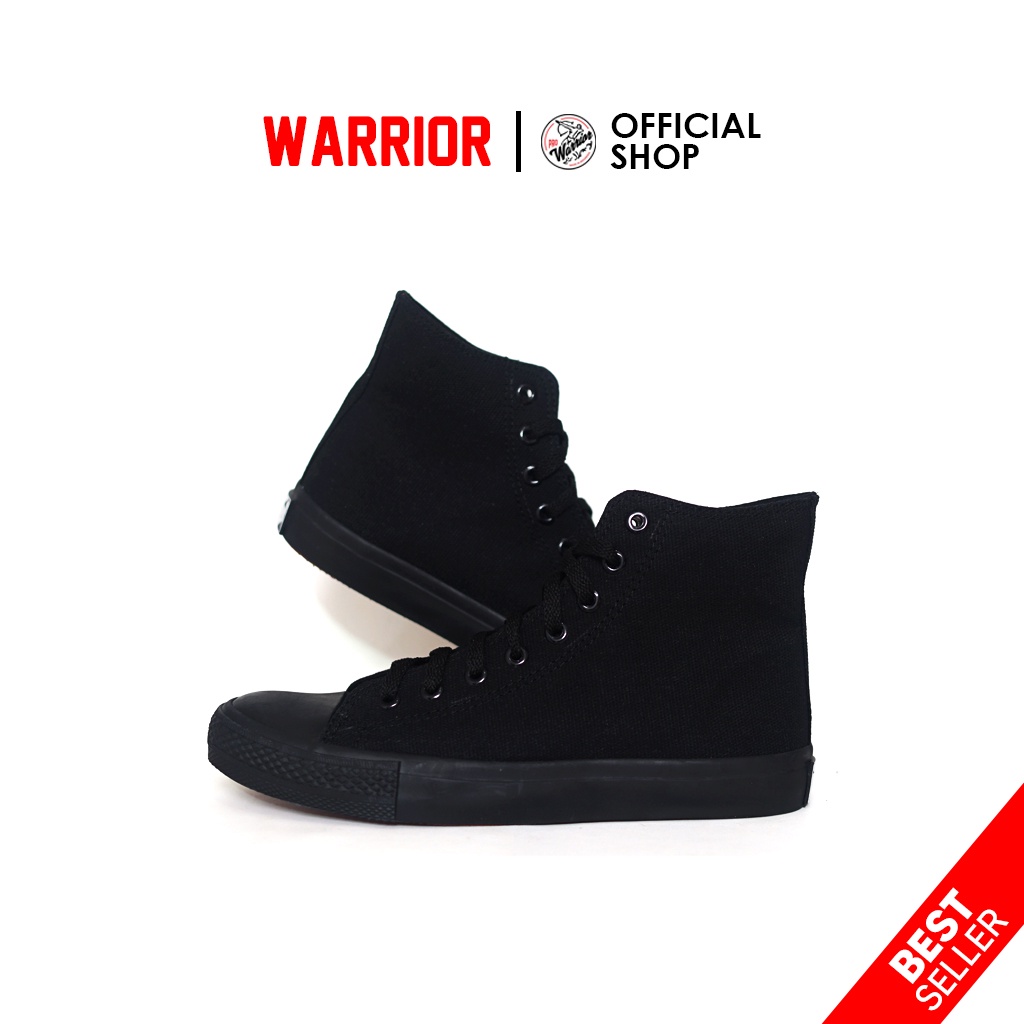 Sepatu Sekolah Warrior Hitam - Sparta All Black HC - Gambar 2