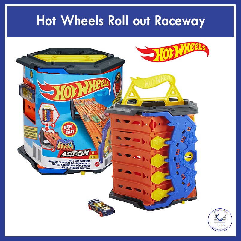 Hot Wheels Portable Roll Out Action Raceway Storage Track Set