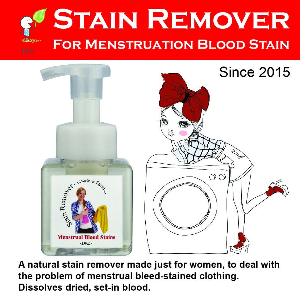 Stain Remover, Menstrual Blood Stains, Ferminine Stains.