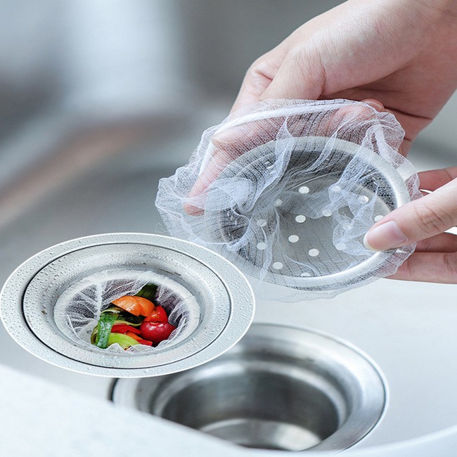 400 Pcs Disposable Mesh Sink Strainer Bags Kitchen Sink Strainer Mesh Bag Elastic Anti-Clogging Sink Net Strainer Filter Bags For Sink Drain For Collecting Kitchen Food Waste Leftover Garbage