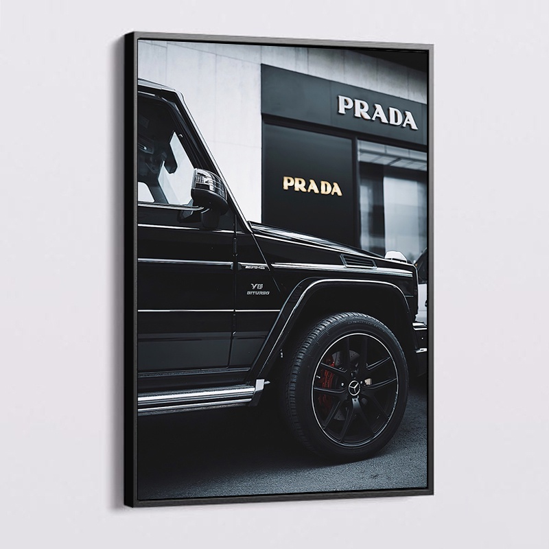 Black and White Luxury Poster Big G Car Canvas Prints Sexy Woman NordicPoster Classic Wall Art Poster Living Room