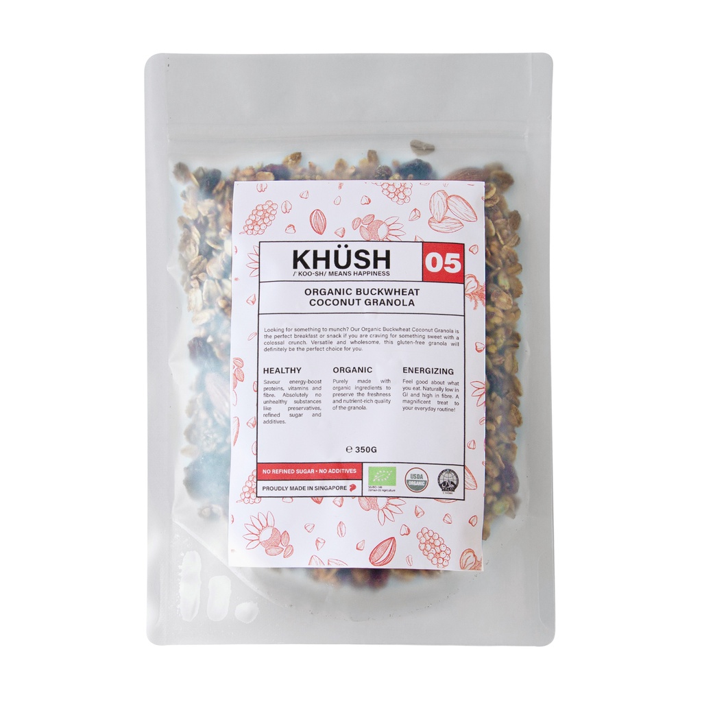 Khush Organic Buckwheat Coconut Granola, 2 X 350G Superlative Foods [Singapore] Shopee Singapore