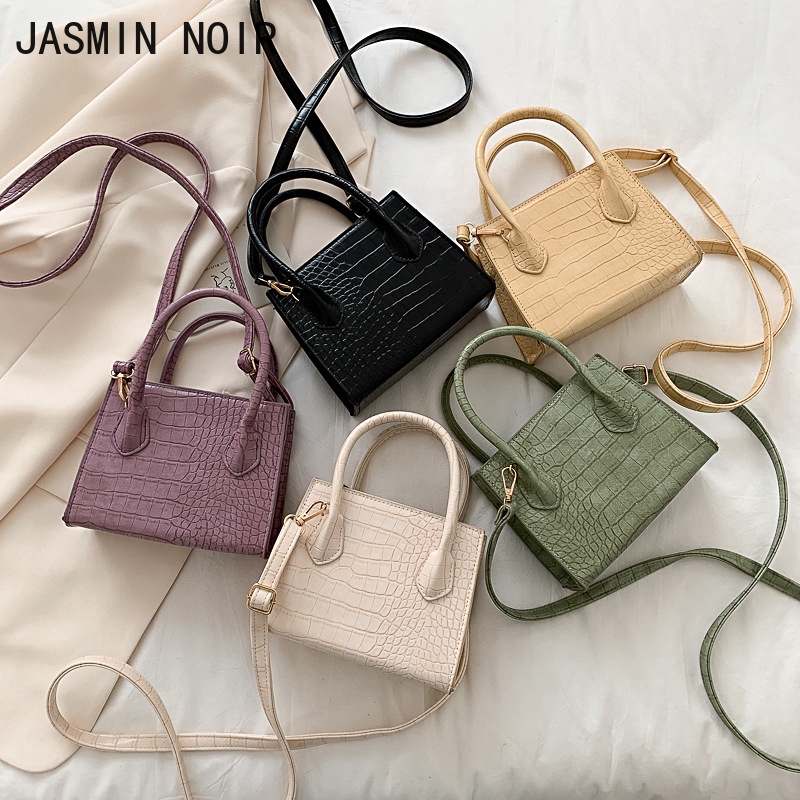 Fresh Small Women's Tote Bag 2020 New Fashion Korean Sling Bag Retro Style Fashion Shoulder Bag Alligator Pattern Girls Handbag