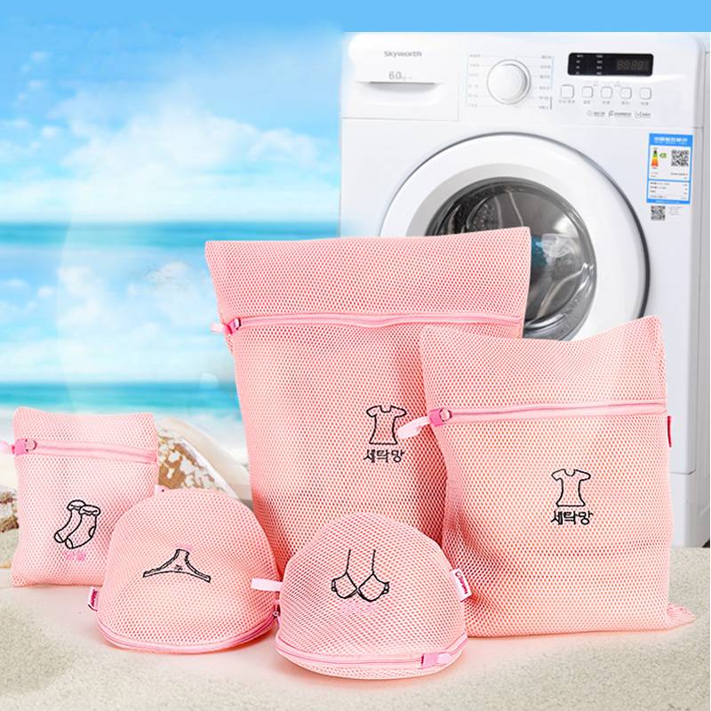 high quality Korean Thickened Double Layer Zippered Mesh Laundry Bag Clothes  Bra Underwear Protector Wash Bag