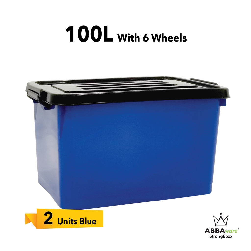 Abbaware Storage Box 100 Litre /Kotak Simpanan dengan roda/Storage Box with wheels/ Bekas