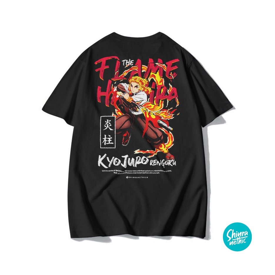 Shinranethic Tshirt - The Flame Hashira, Kyojuro Rengoku/Kaos Anime ...