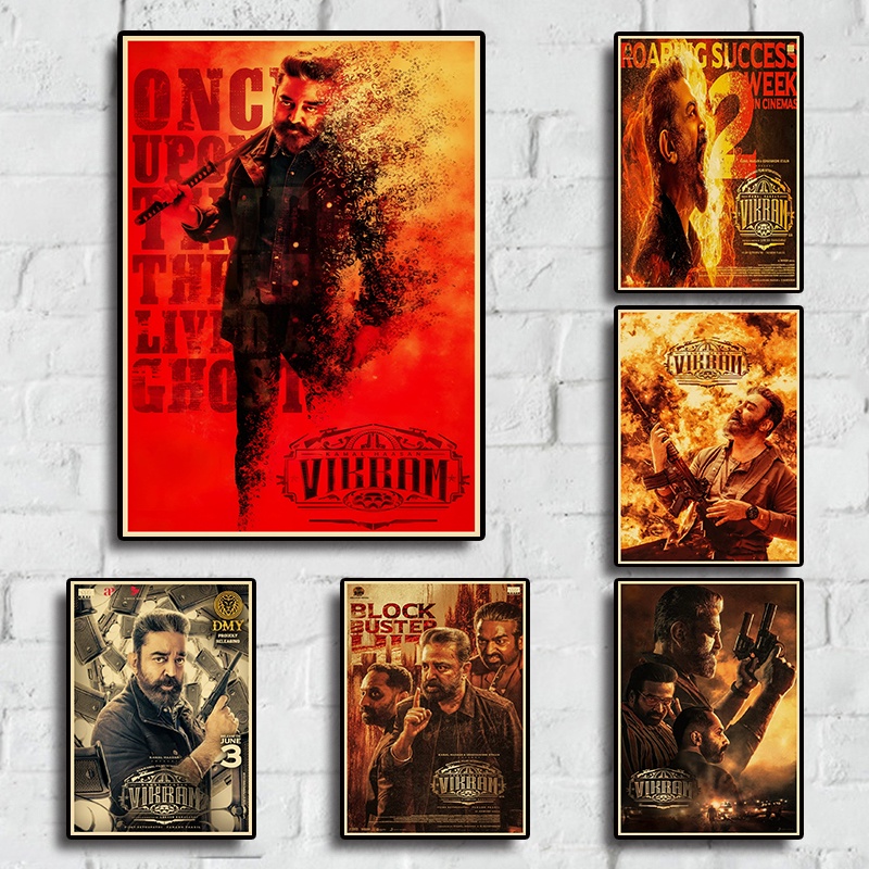 Crime Action Movie Vikram Hitlist Retro Kraft Poster Home Bar Cafe Room  wall poster Decorative Painting