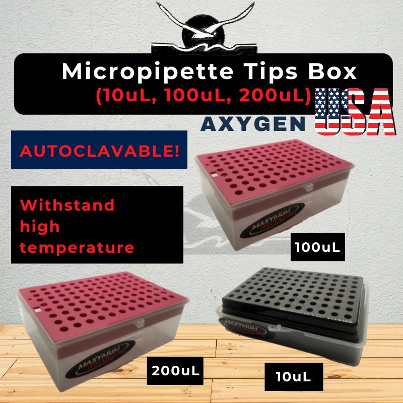 Axygen/USA (10ul 100ul 200ul 1000ul) Pipette Tips Box Autoclavable