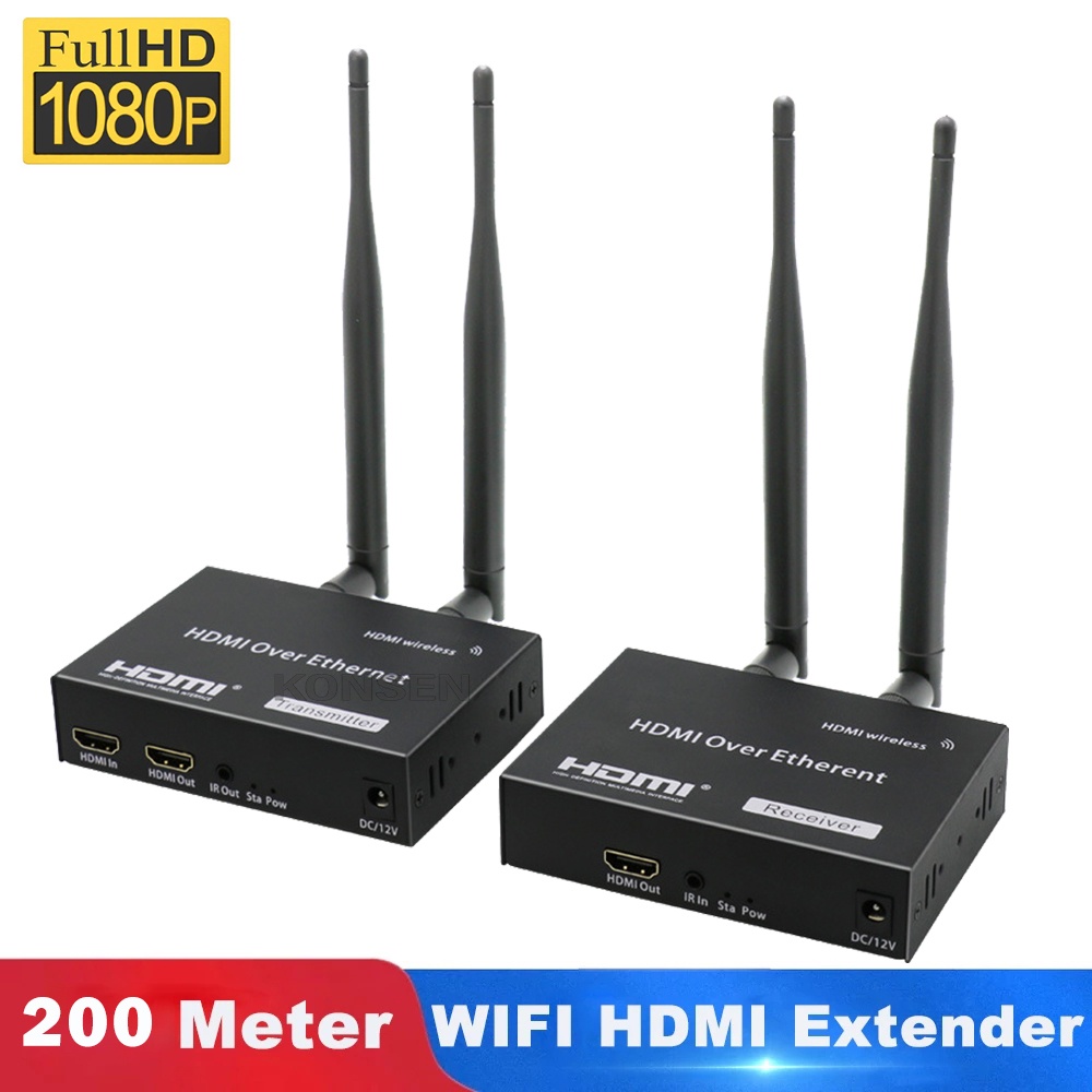 2021 Wireless HDMI Extender 200M 2.4G/5G 1080P WiFi HDMI Transmitter