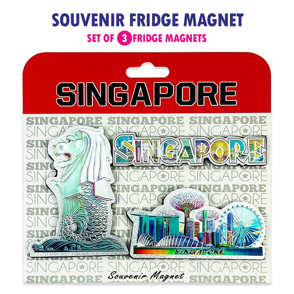 Magnete Frigo Souvenir Singapore 3D - 7x5 Cm, Fatto A Mano In Resina - Decorazione Casa E Cucina, Idea Regalo Originale