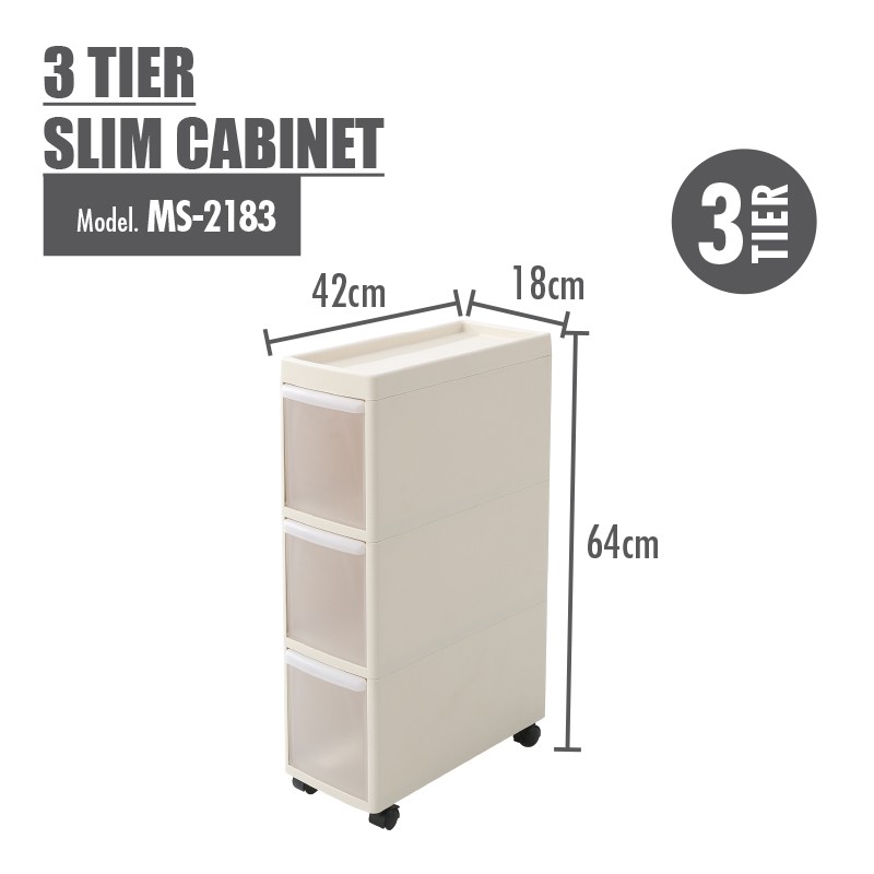 [HOUZE] 3|4 Tier Slim Storage Cabinet - Space Saving| Kitchen ...