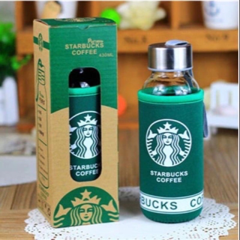 Portable Starbucks Glass Bottle/Coffee Bottle/ 300ml /Water Bottle Hot