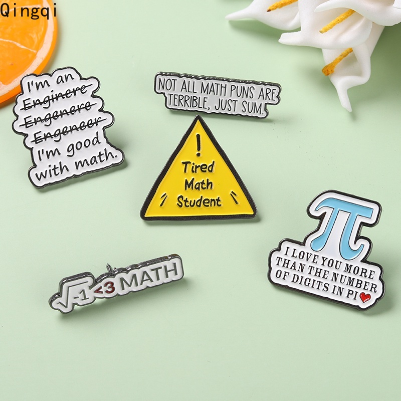 Creative I Love Math Enamel Brooch Pins Novelty Message Brooches Badges ...