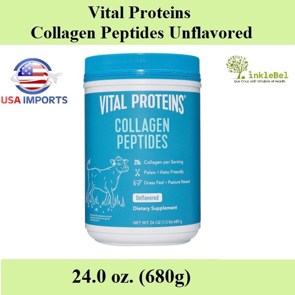 Vital Proteins Collagen Peptides Unflavored, (24) or (20) or (10) oz (Exp 9/27)
