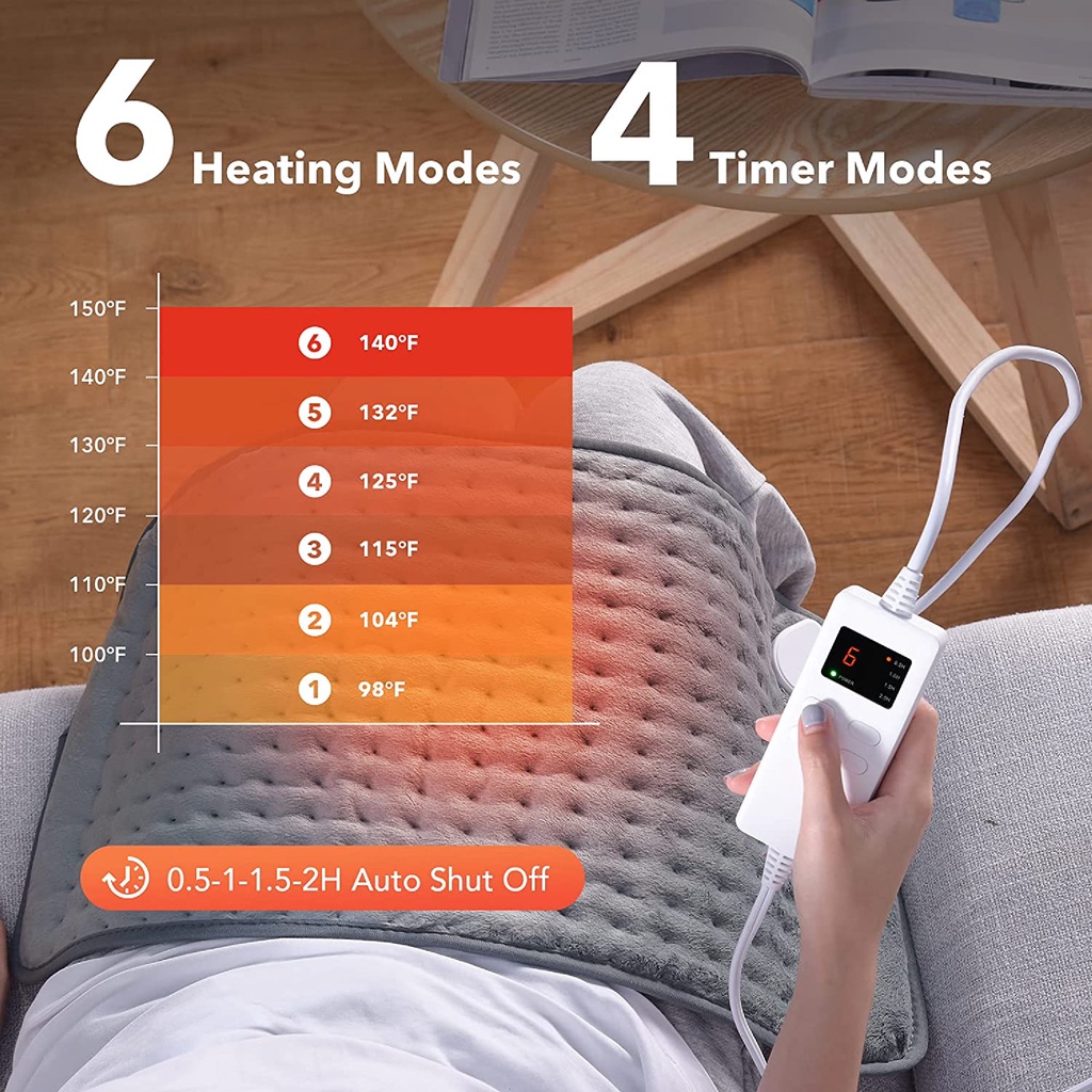 🔥【Electric Heating Pad】Menstrual Pain Relief | Neck & Back Warmer | 6 ...