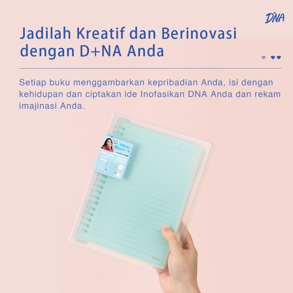 Deli Buku Vivid Lose Leaf Binder A5/B5 60 Halaman Warna Pastel QHA560 QHB560 - Gambar 4
