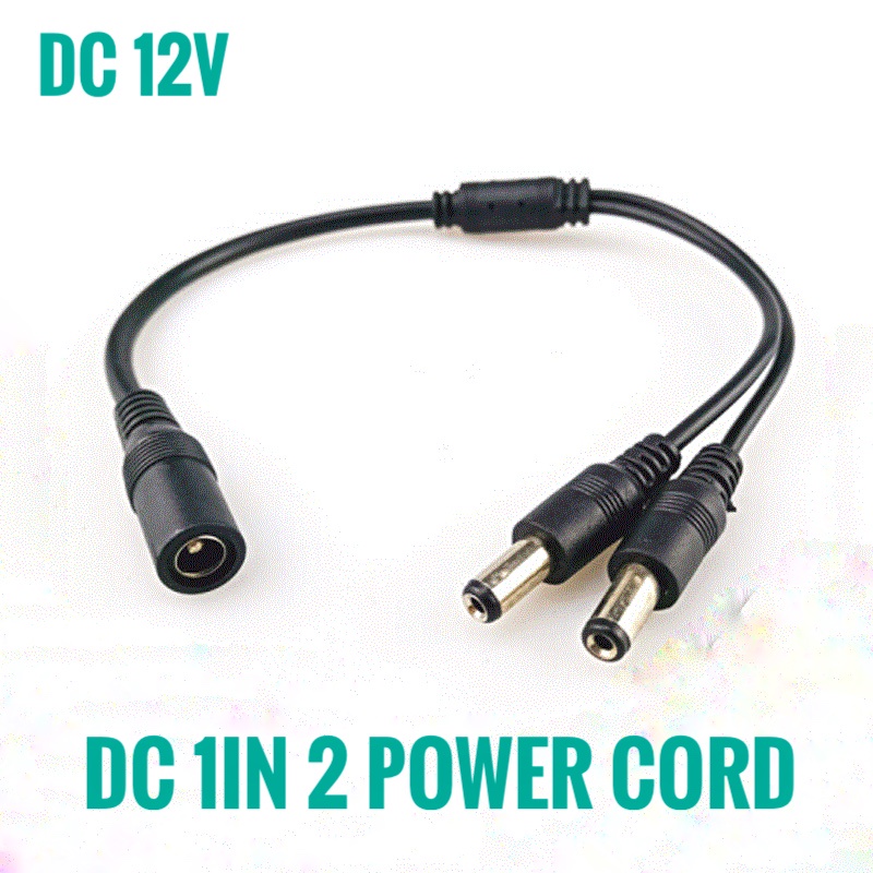 12v Dc Power Splitter Cable 1 Female To 5521mm Dual Male Connector Adapter Extension Power 7800