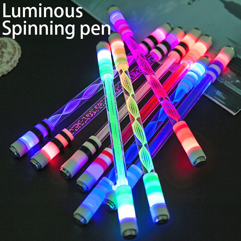 Illuminated Spinning Pen Creative Rolling Special Pen Kids Release Pressure Spin Led Flash Spinning Pen Without Refill