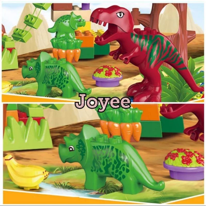 Kids Jurassic Dino Valley Paradise Building Blocks Duplo Compatible Dinosaurs Animal Bricks Toys For Children Shopee Singapore