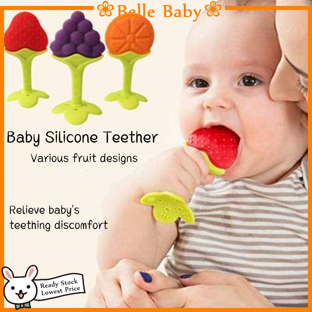 Baby Silicone Teether Fruit Shape Infant Biting Teether BPA FREE