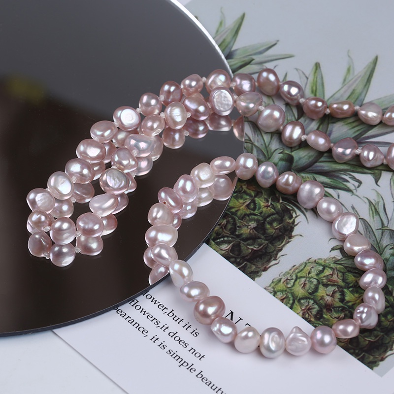 Real pink pearl on sale necklace