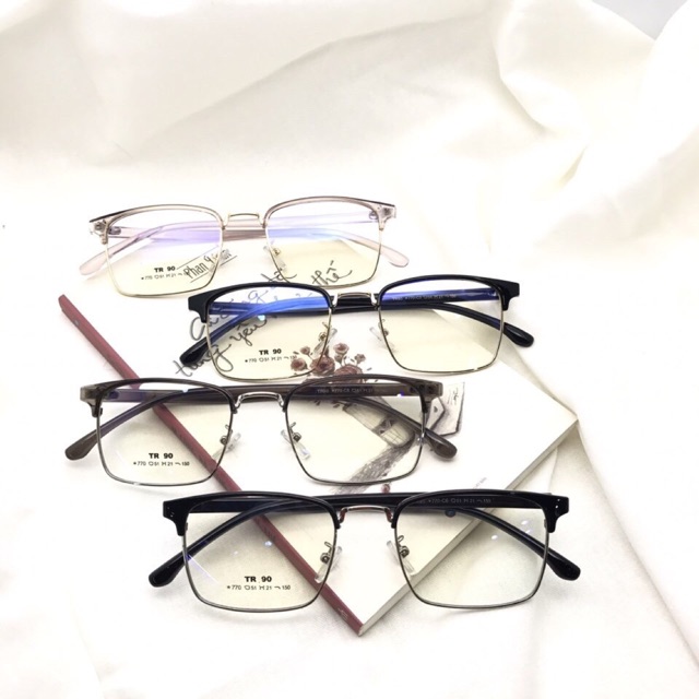 Basic Square Eye Half Rim Glasses | Shopee Singapore