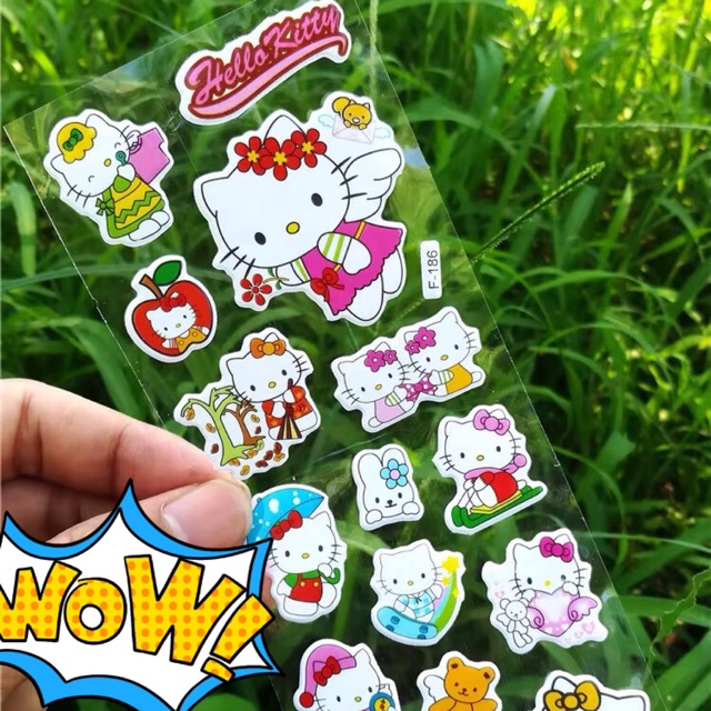 3D Cartoon Hello Kitty Sticker DIY Scrapbook Diary Sticker | Shopee ...