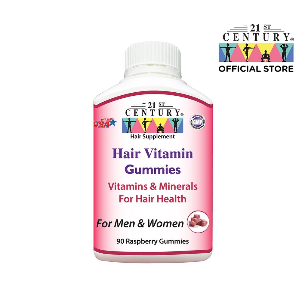 21st Century Hair Vitamin 90 Raspberry Gummies