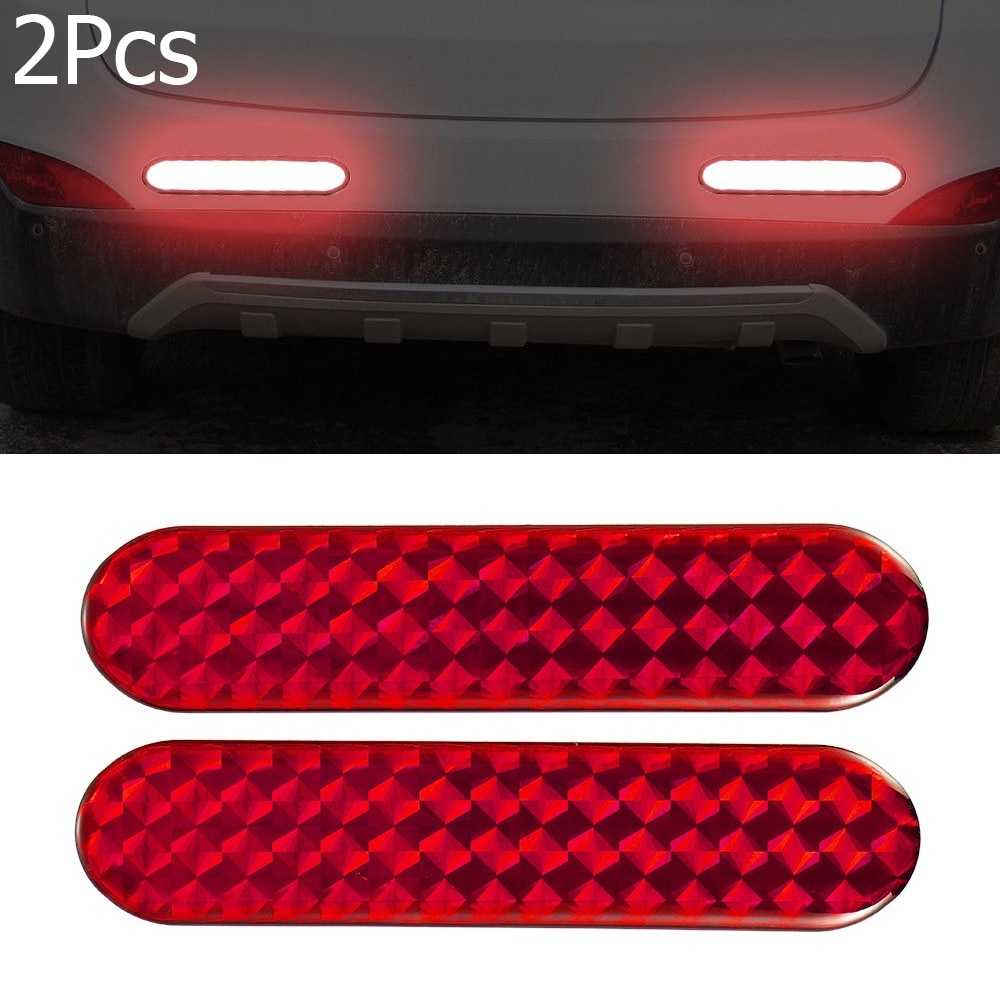 2 Pieces Sign Red Night Lamp Alarm Car Reflective Strips Door Bumper ...