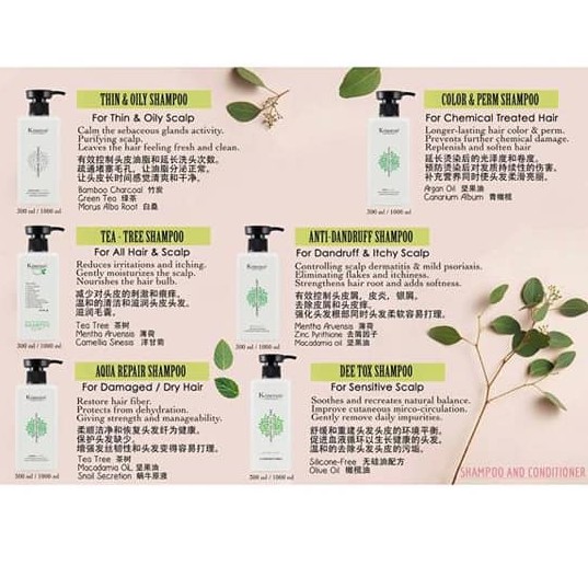 Kosenze Profesional Hair Care Shampoo Series natural(1000ML ) | Shopee ...