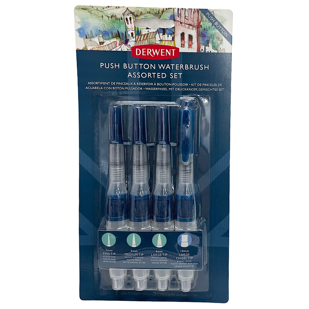 Derwent Push Button Waterbrush 4 Assorted Tips Set 2305816 | Shopee ...