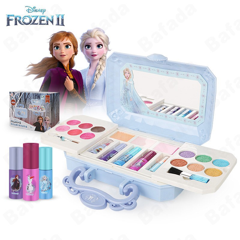 For Frozen Box Makeup Set Safety Tested- Non Toxic Girls Toy Make Up makeup lip Cosmetics Set Pretend Play Kids Beauty