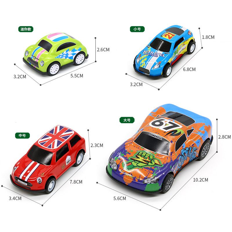 Toy Car 4 sizes Mini small medium big Pull Back Colorful Pullback small ...