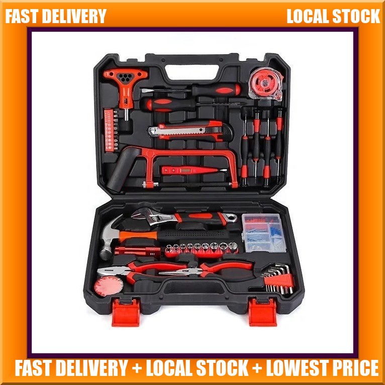 45 Pieces Universal Multi-function Hardware Tools Set DIY All in one tools (Hammer, Screwdriver, Spanner, Saw, Pliers)