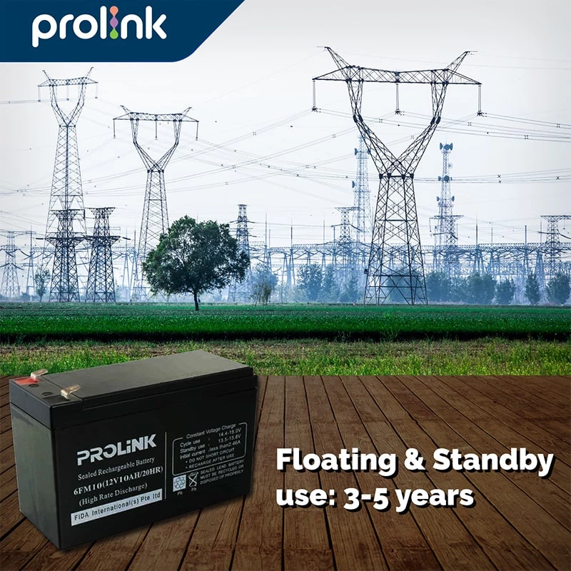 Prolink Baterai UPS 12V 10AH VRLA - Hitam - Gambar 2