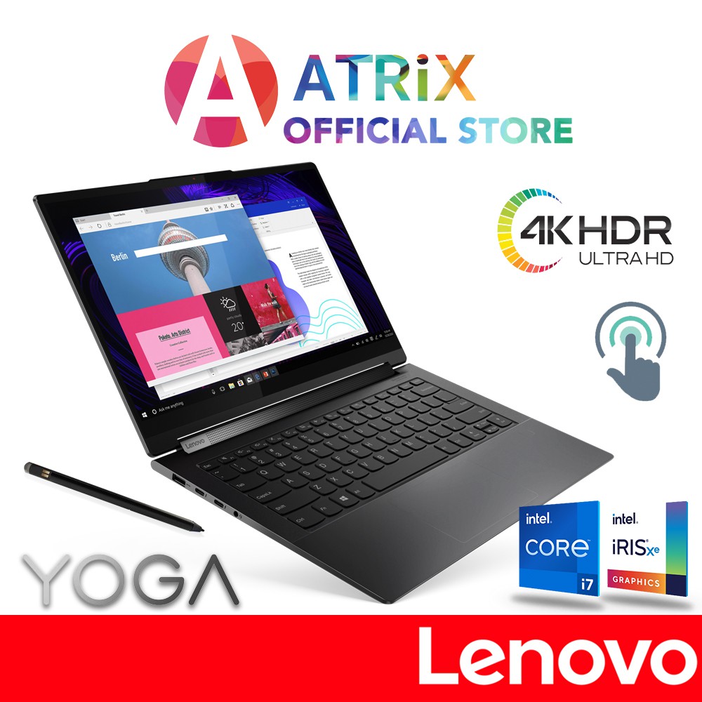 【Express Delivery】Lenovo Yoga 9 14ITL5 82BG000USB | 14" UHD 4K Touch | i7-1185G7 | 16GB RAM/1TB SSD | 2Y
