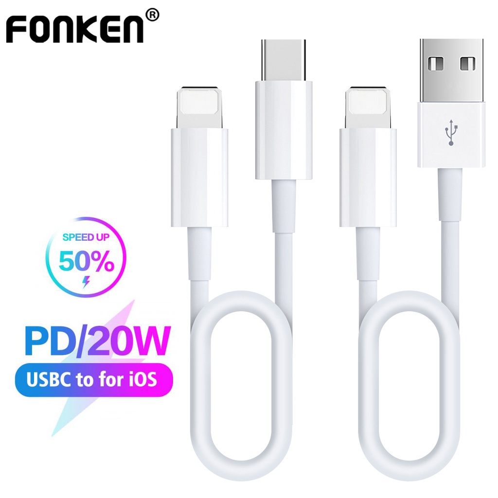 FONKEN USB C to Light-ning Cable Type C Cable for I-phone 20W PD Fast Charge Cable for I-phone 12 11 Pro Max USB C Data Wire for I-pad