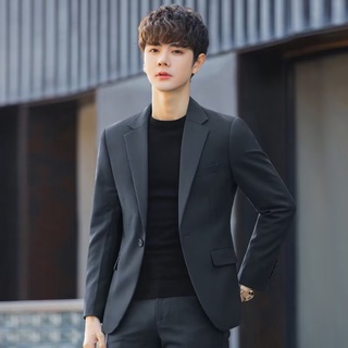 Korean men's slim fit on sale suit