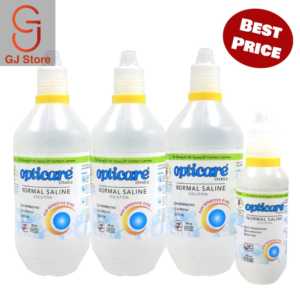 Opticare Normal Saline Solution 3 x 500ml + 120ml | Shopee Singapore