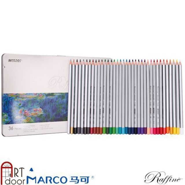 Marco colored pencil set tin box 24 colors - 36 colors - 48 colors - 72 ...