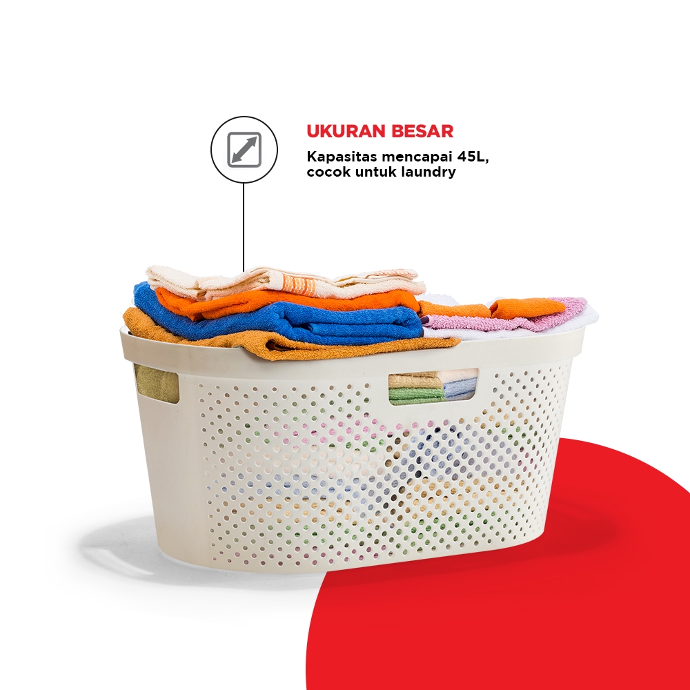 Maspion Keranjang Baju Plastik Pakaian Hana Basket - Gambar 3