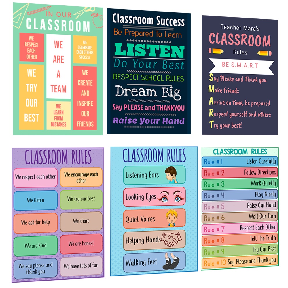 School Supplies Classroom Rules Poster Kindergarten Classroom Decoration Children Toys Kids Gifts