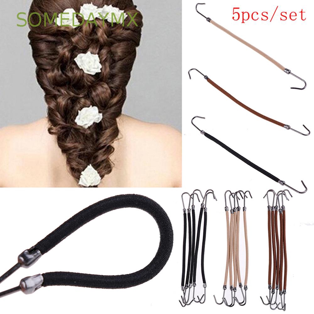 SOMEDAYMX Bungee Hair Accessories Gum Band With Hook Thick Hair