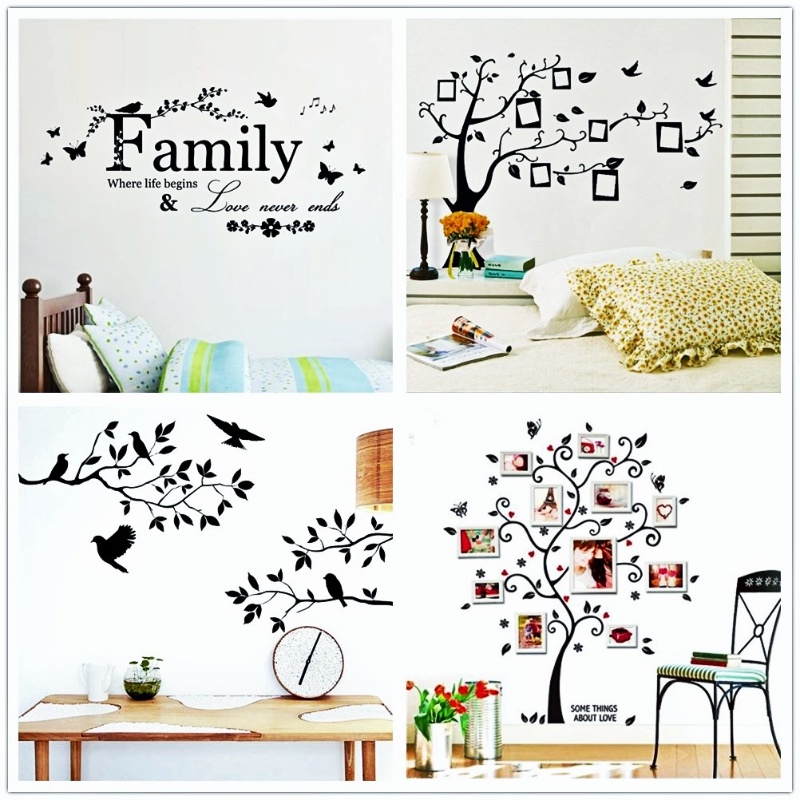 Leaves Tree Removable Wall Sticker Home Decoration Family Tree Wall Art ...