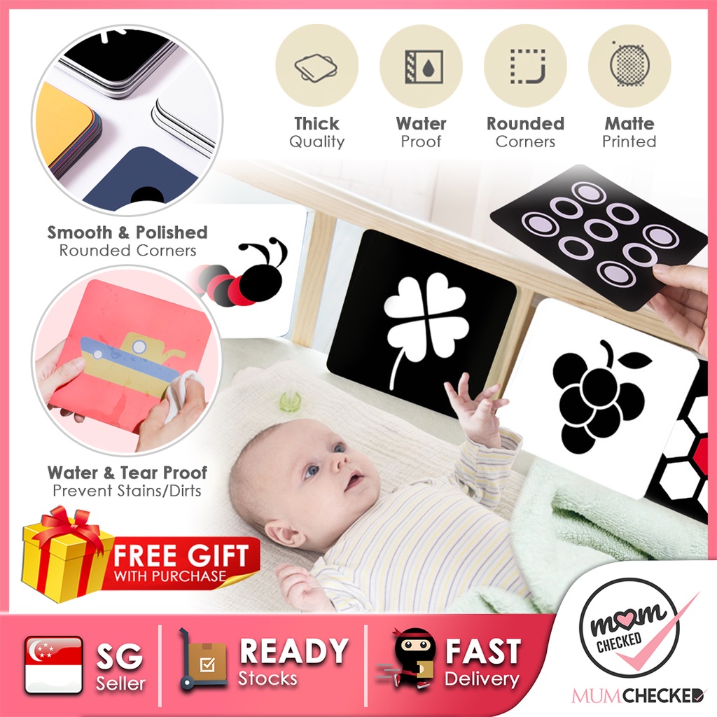 Montessori Baby Flash Cards | Baby Sensory Toy Cards | Visual Stimulus Card Learning for Baby Kids Learning Cards