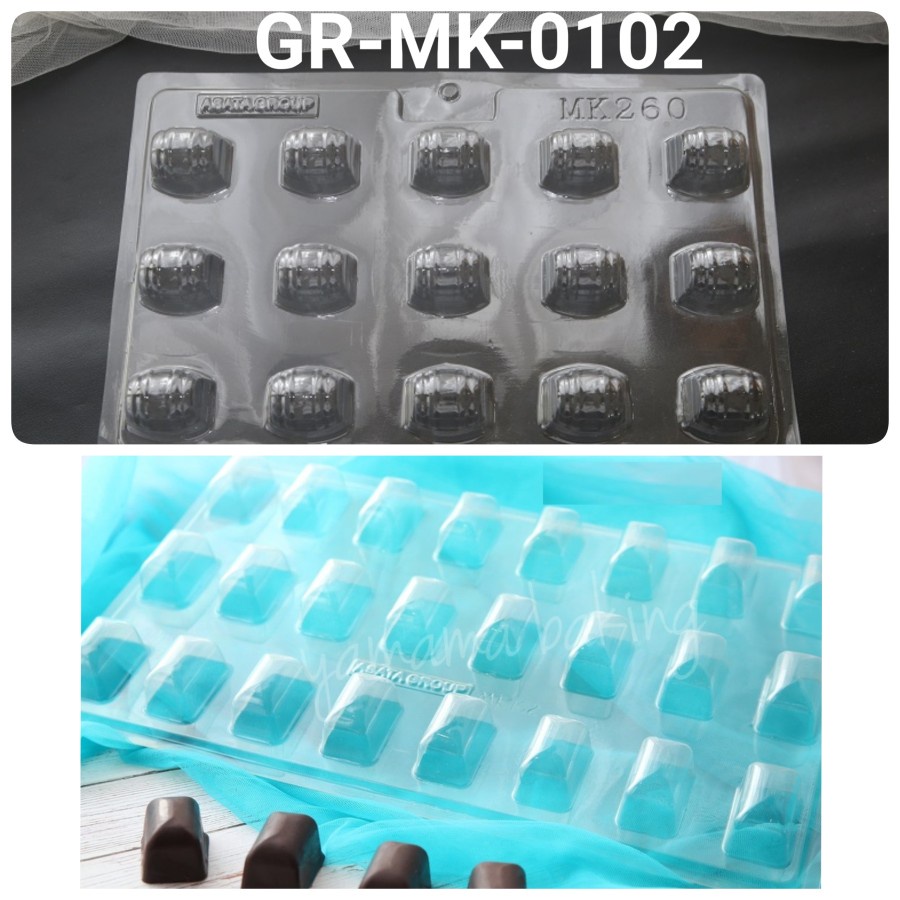 GR-MK-0102 chocolate mica mold truffle box filled with chocolate ...