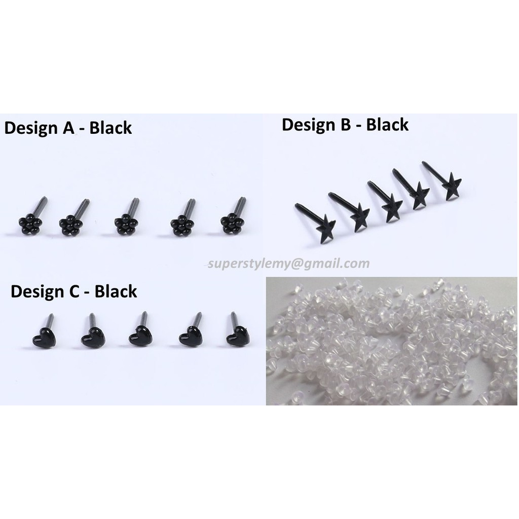 Ear Bar a Ears Pierced Plastic Allergy Ear Stud Multiple INCLUDED ...