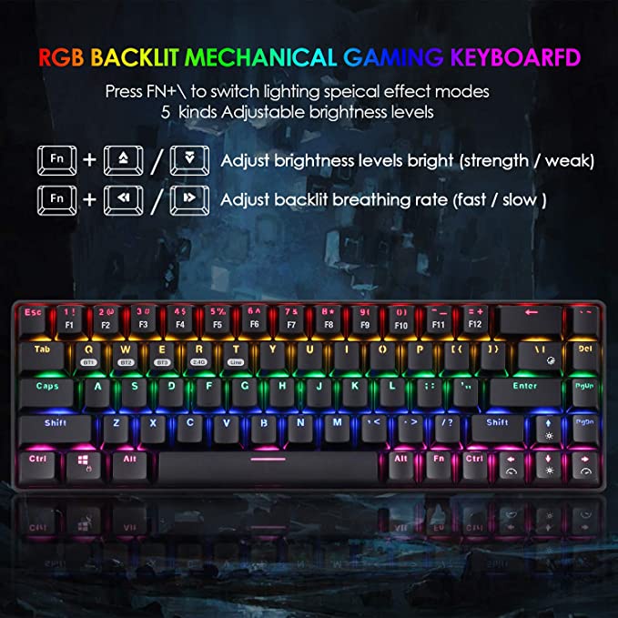 [Ready Stock] RF68 Bluetooth Wireless/Wired/2.4G RGB Mechanical ...