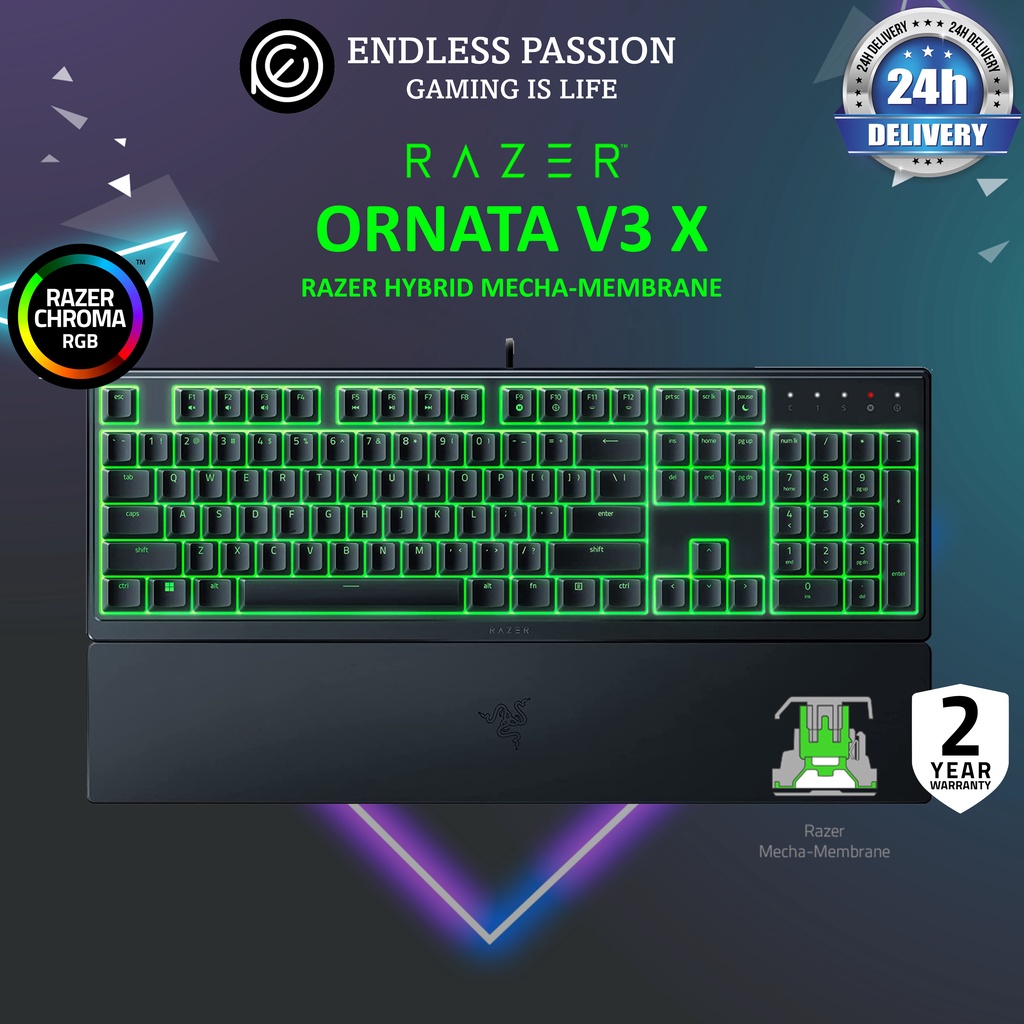 Razer Ornata V3 X Gaming Keyboard - Low-profile Membrane Keyboard ...