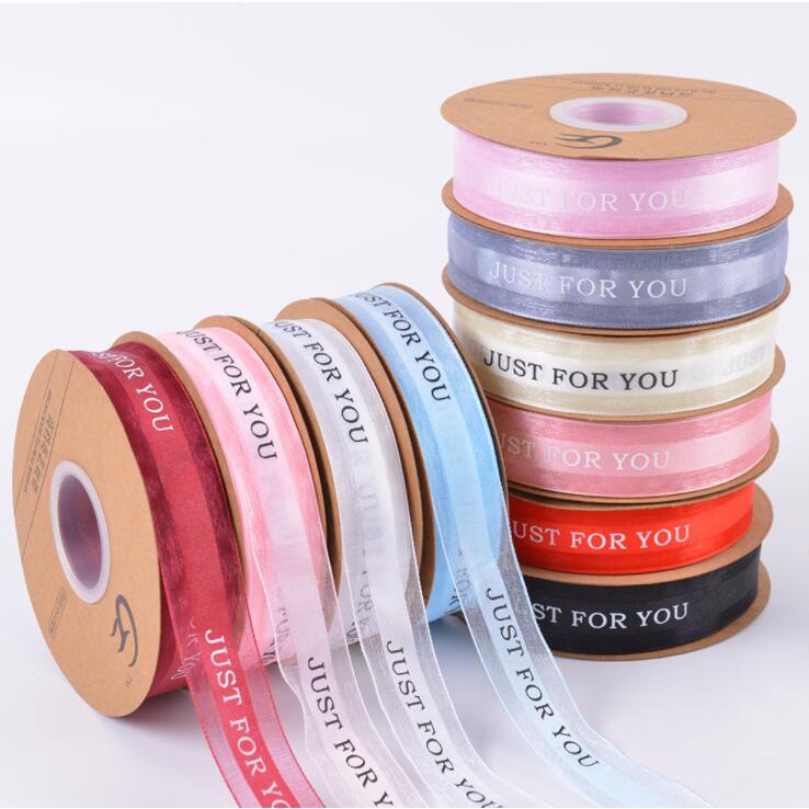 10M Just For You Chiffon Ribbon~Bowknot Ribbon Packaging Bouquet Ribbon ...